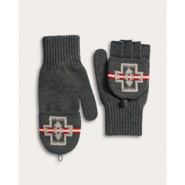 Pendleton Harding Merino Knit Convertible Mittens Green