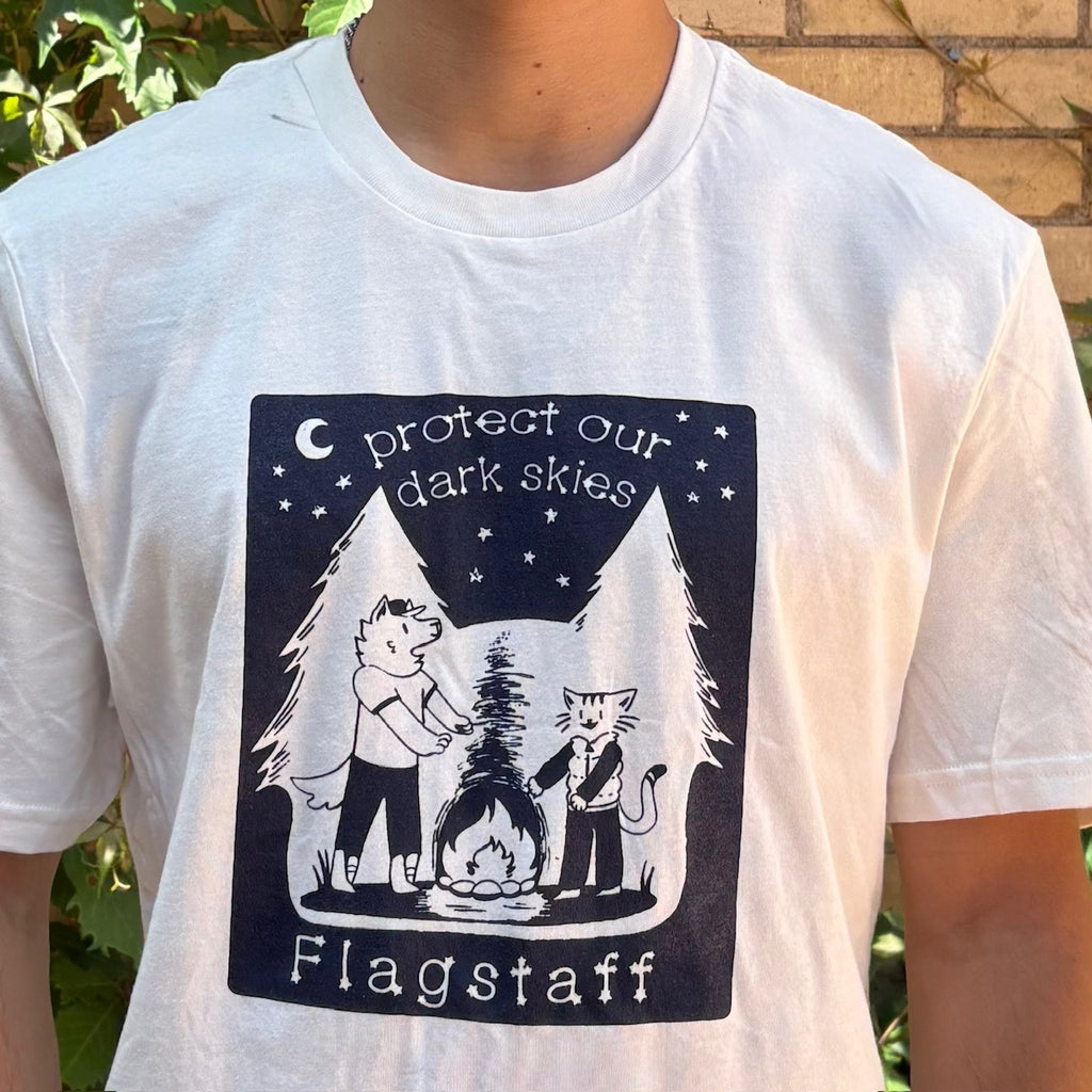 Mountain Sports Flagstaff Dark Skies Coalition Campfire Short Sleeve Tee: Forest Animals Under the Stars