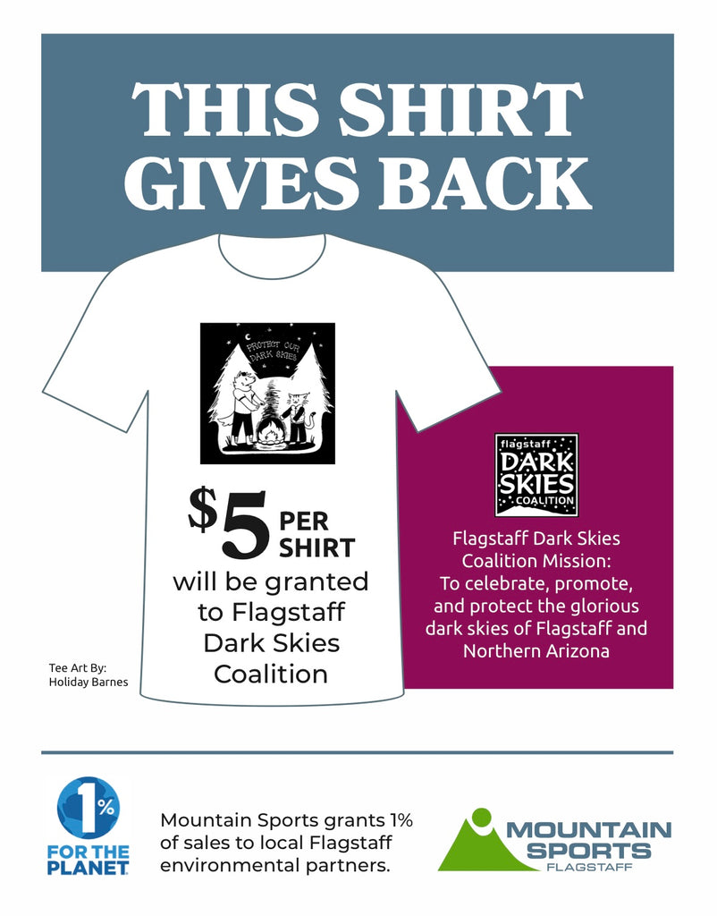 Mountain Sports Flagstaff Dark Skies Coalition Campfire Short Sleeve Tee: Forest Animals Under the Stars
