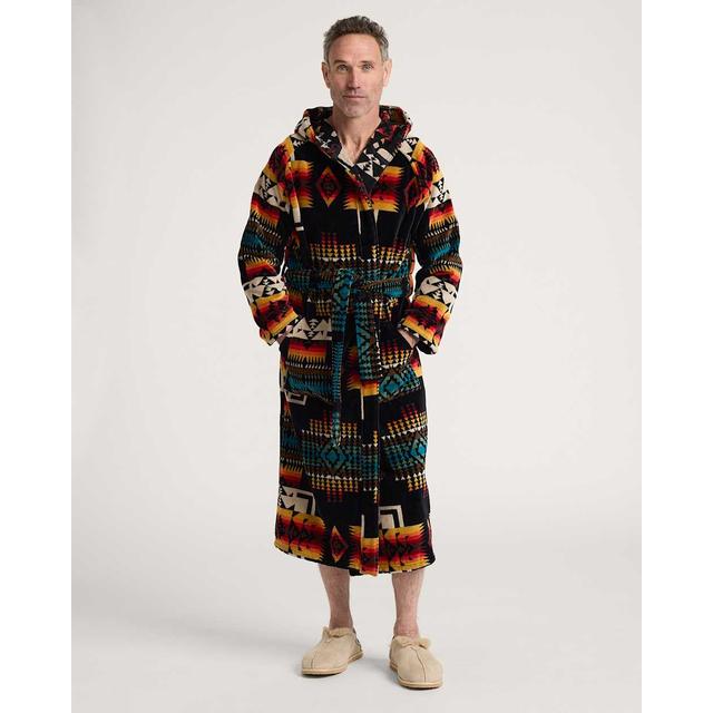 Pendleton Unisex Cotton Terry Velour Bathrobe Black Chief Joseph