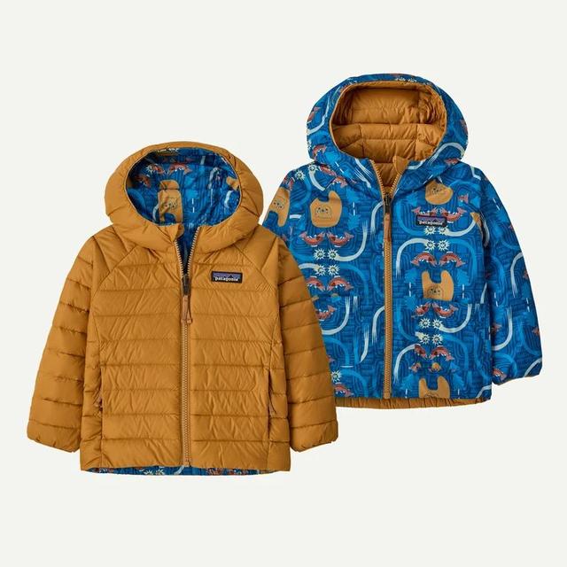 Patagonia ベビー・リバーシブル・ダウン・セーター・フーディ Uplift Blue