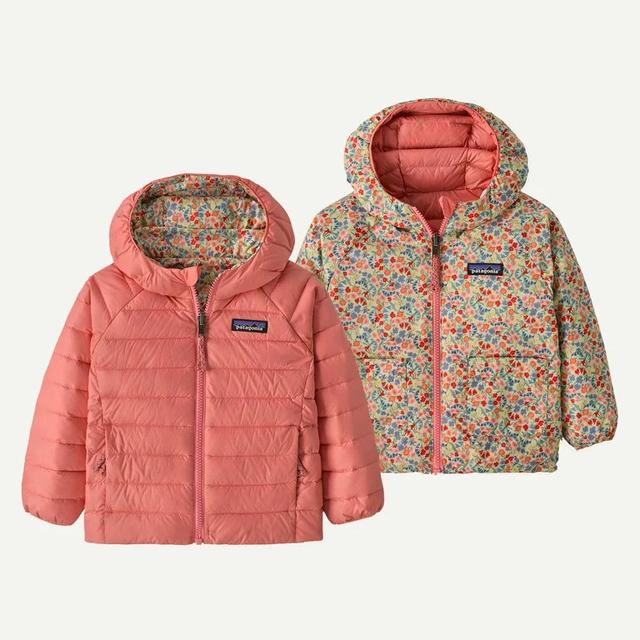 Patagonia ベビー・リバーシブル・ダウン・セーター・フーディ Lichen Green
