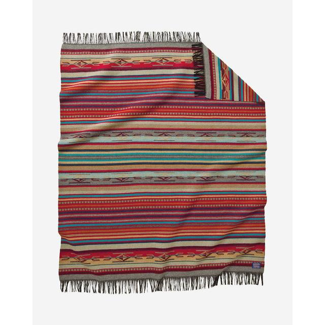 Pendleton Chimayo Throw Garnet/Grey Stripe