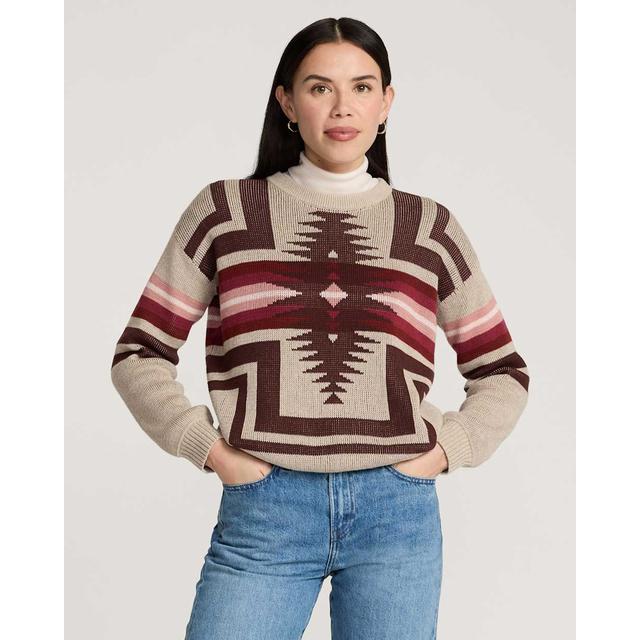 Pendleton Montera Cotton Pullover Sweater Taupe Heather