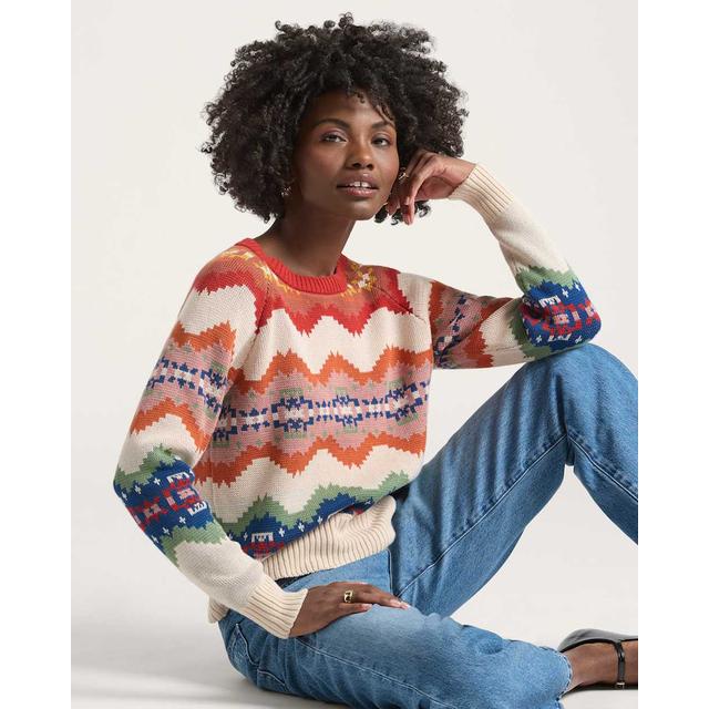 Pendleton Raglan Cotton Graphic Sweater Ecru Harding Stripe