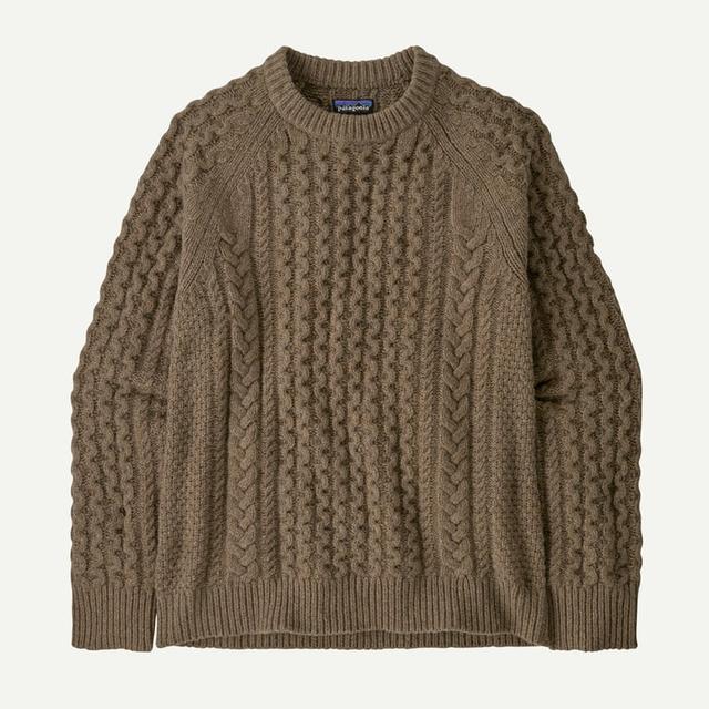 Patagonia リサイクル・ウールブレンド・ケーブルニット・クルーネック・セーター Marlow Brown
