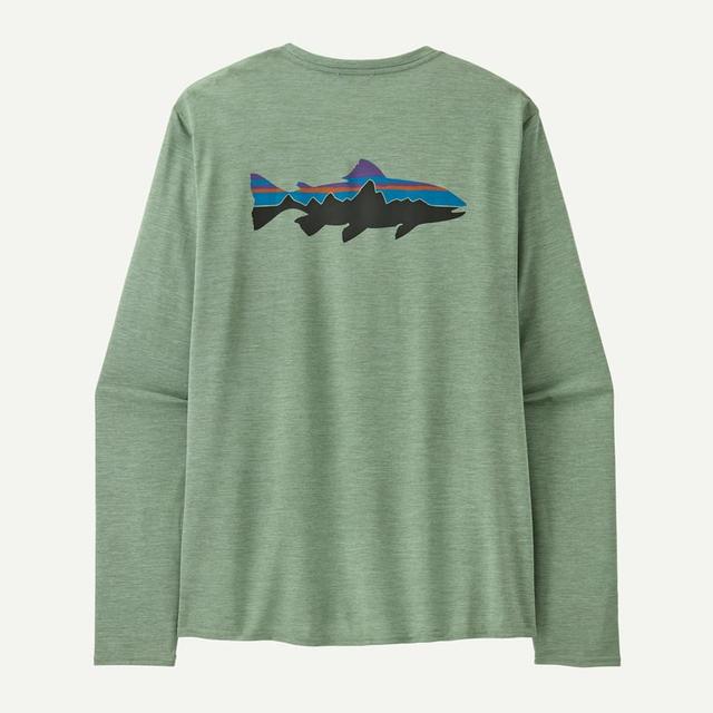 Patagonia L/s Cap Cool Daily Graphic Shirt - Waters Ellwood Green