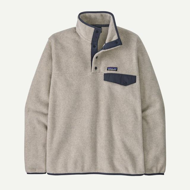 Patagonia Lw Synch Snap-t P/o Oatmeal Heather w/Smolder Blue