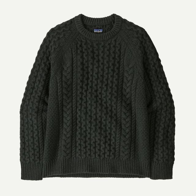 Patagonia リサイクル・ウールブレンド・ケーブルニット・クルーネック・セーター Old Growth Green