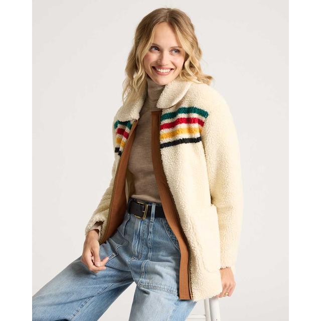 Pendleton Glacier Sunset Sherpa Fleece Jacket Glacier Ivory